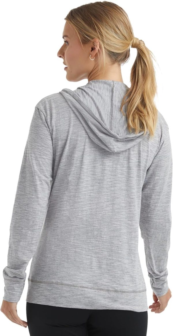 Women’s Slub Knit Full-Zip Hoodie, Textured Cotton Zip-Up T-Shirt Hoodie for Women - Image 3